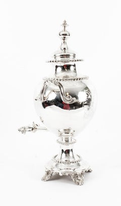 19th Century English Victorian Silver Plated Samovar