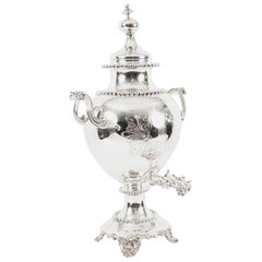 19th Century English Victorian Silver Plated Samovar