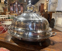 19th Century English Victorian Silver Plated Two-Piece Well Tree and Meat Dome