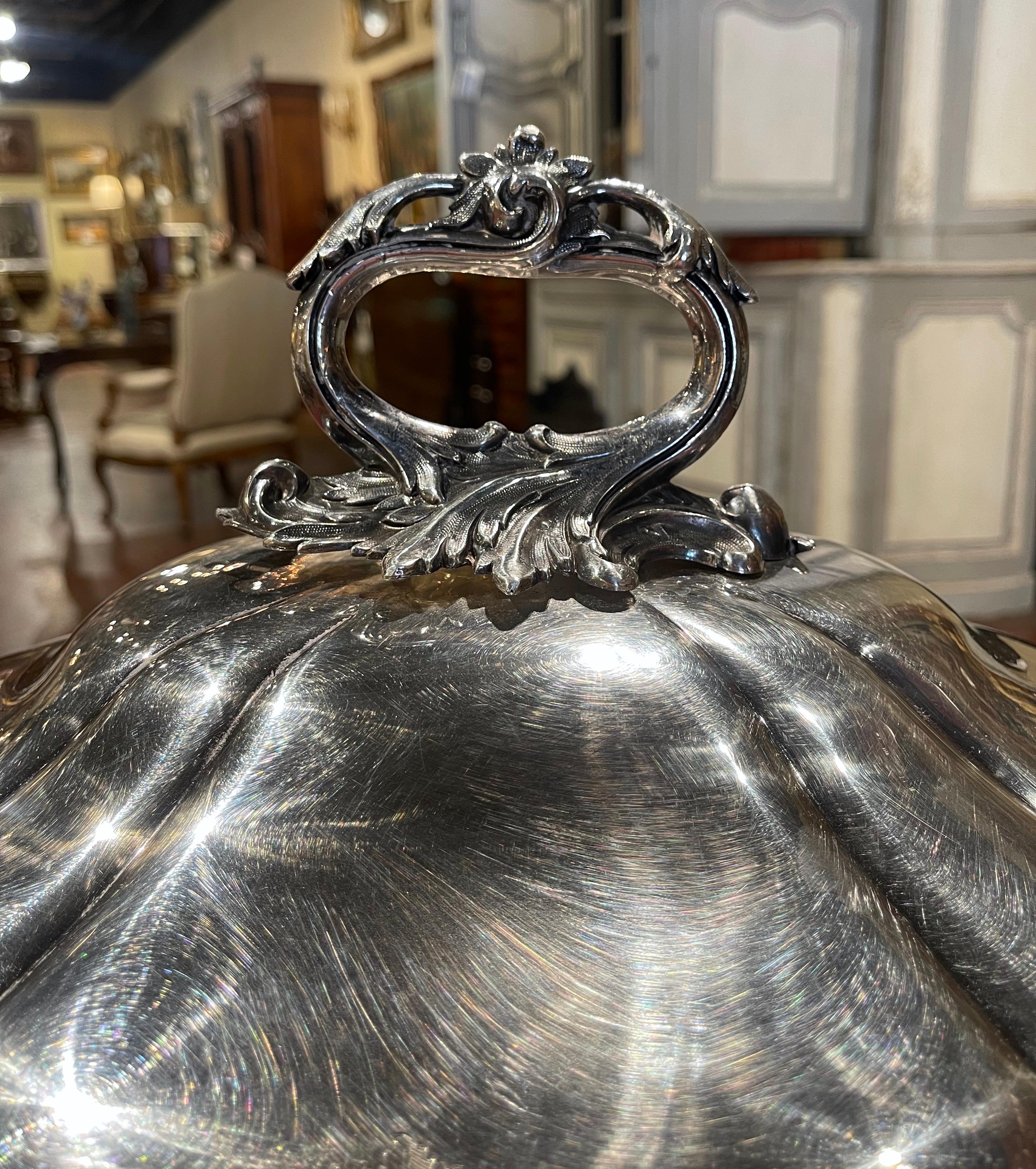 Hand-Crafted 19th Century English Victorian Silver Plated Two-Piece Well Tree and Meat Dome 