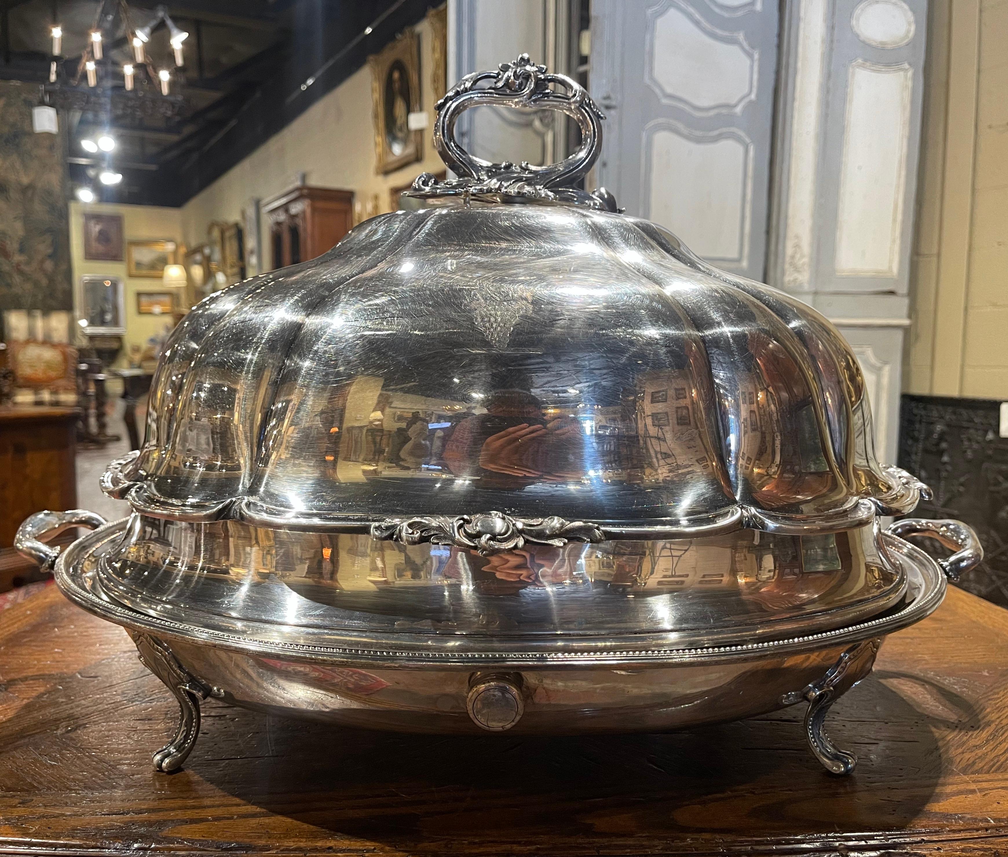 19th Century English Victorian Silver Plated Two-Piece Well Tree and Meat Dome  2