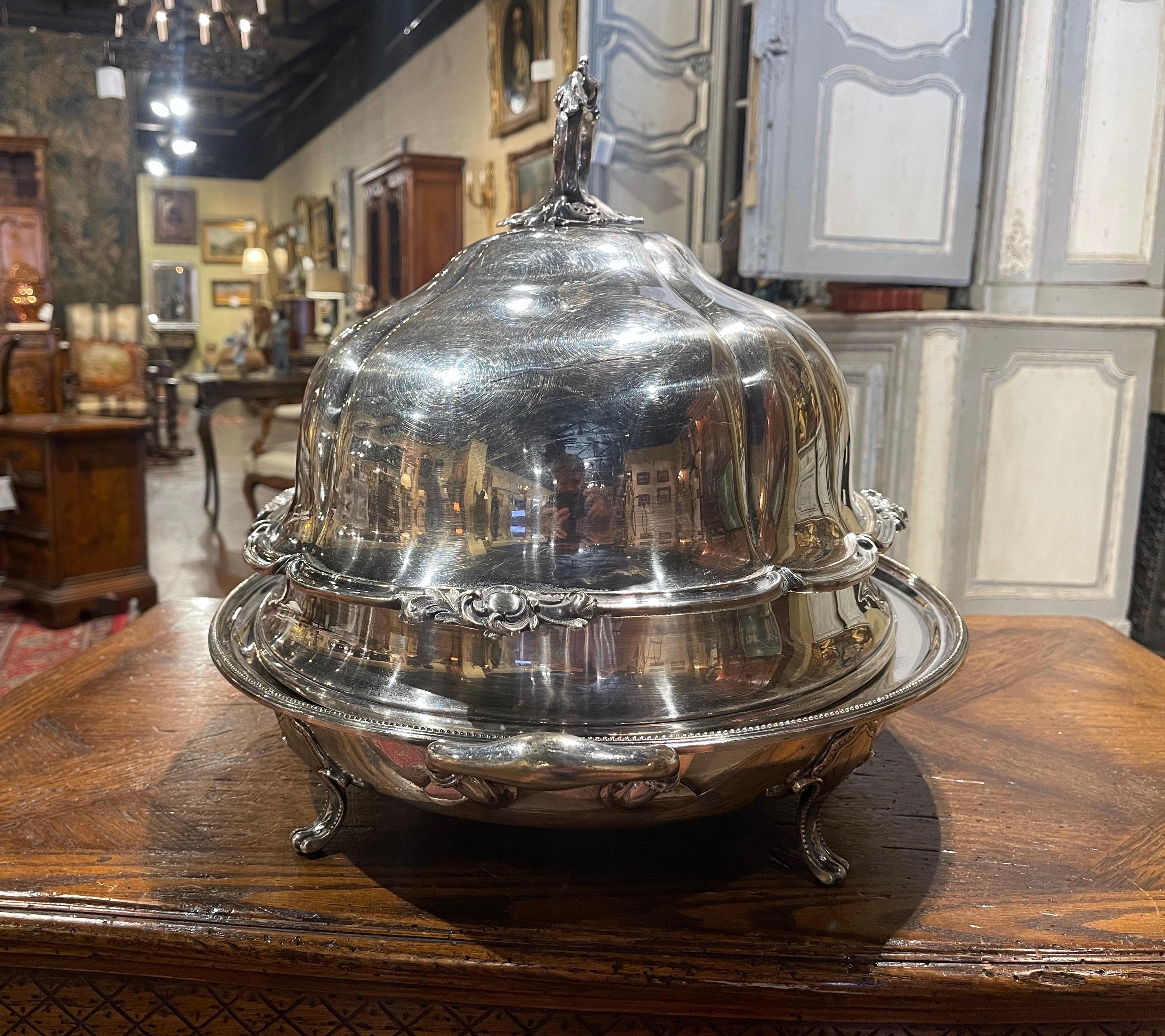 19th Century English Victorian Silver Plated Two-Piece Well Tree and Meat Dome  5