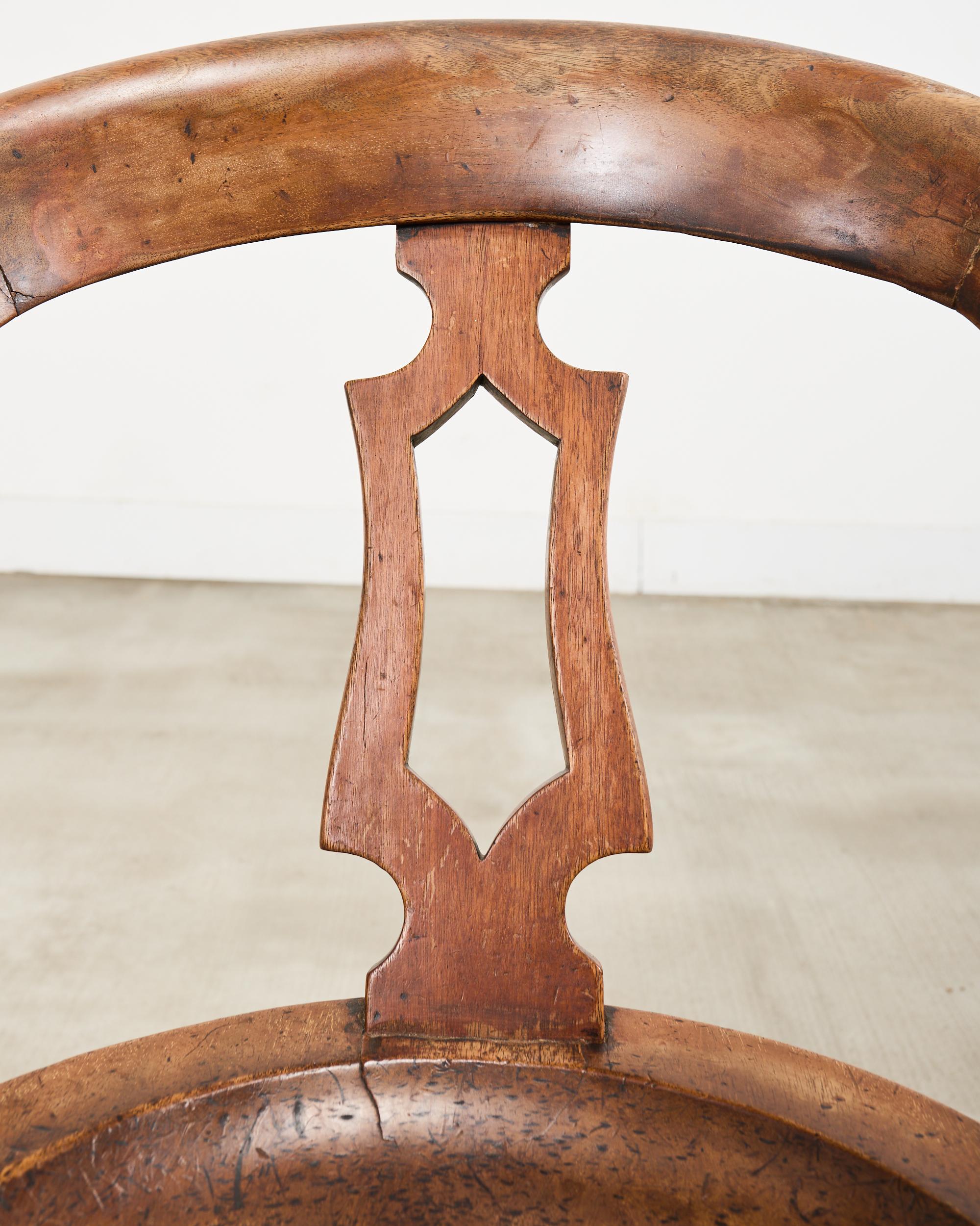 19th Century English Victorian Swivel Captains Desk Chair in vendita 5