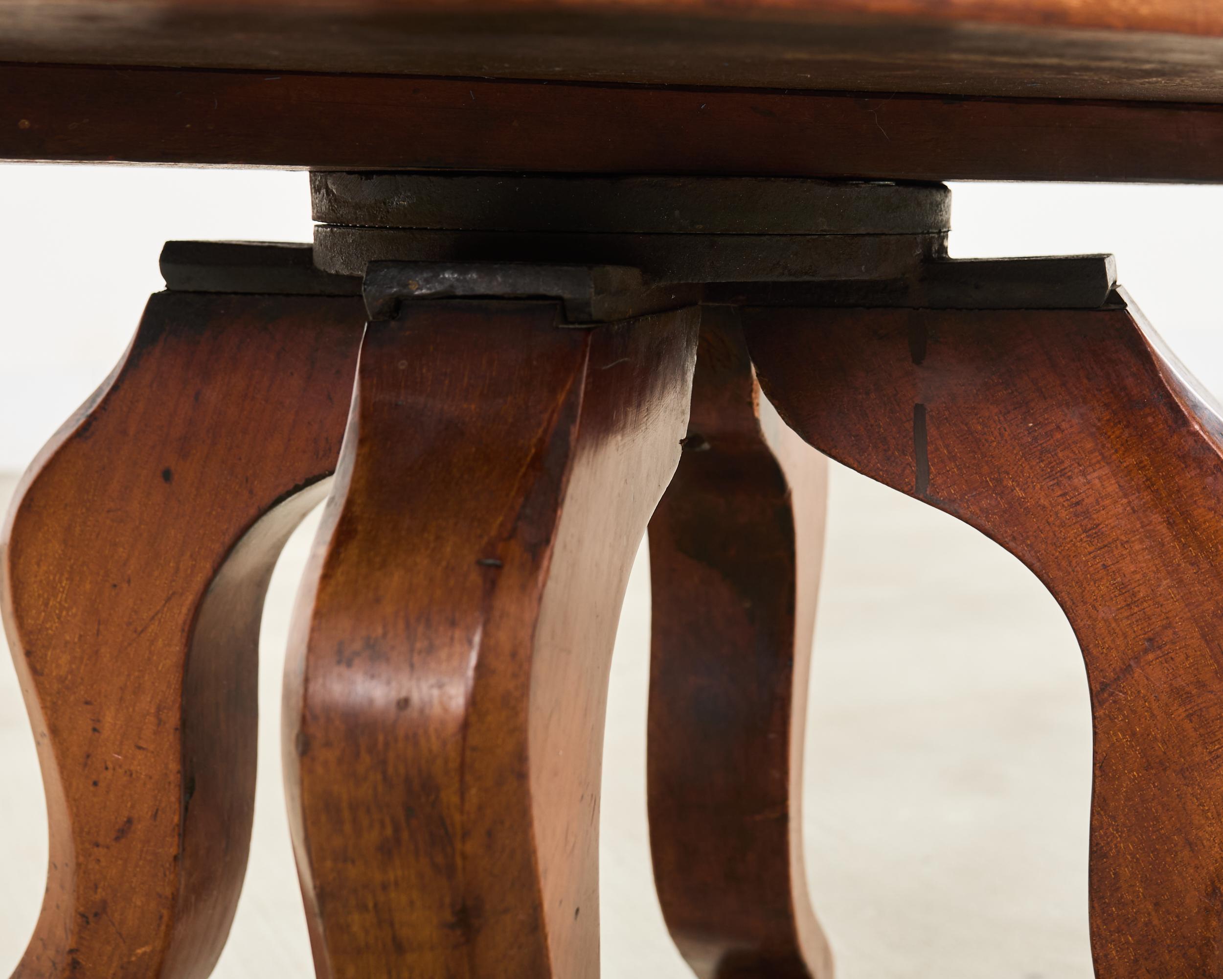 19th Century English Victorian Swivel Captains Desk Chair in vendita 12