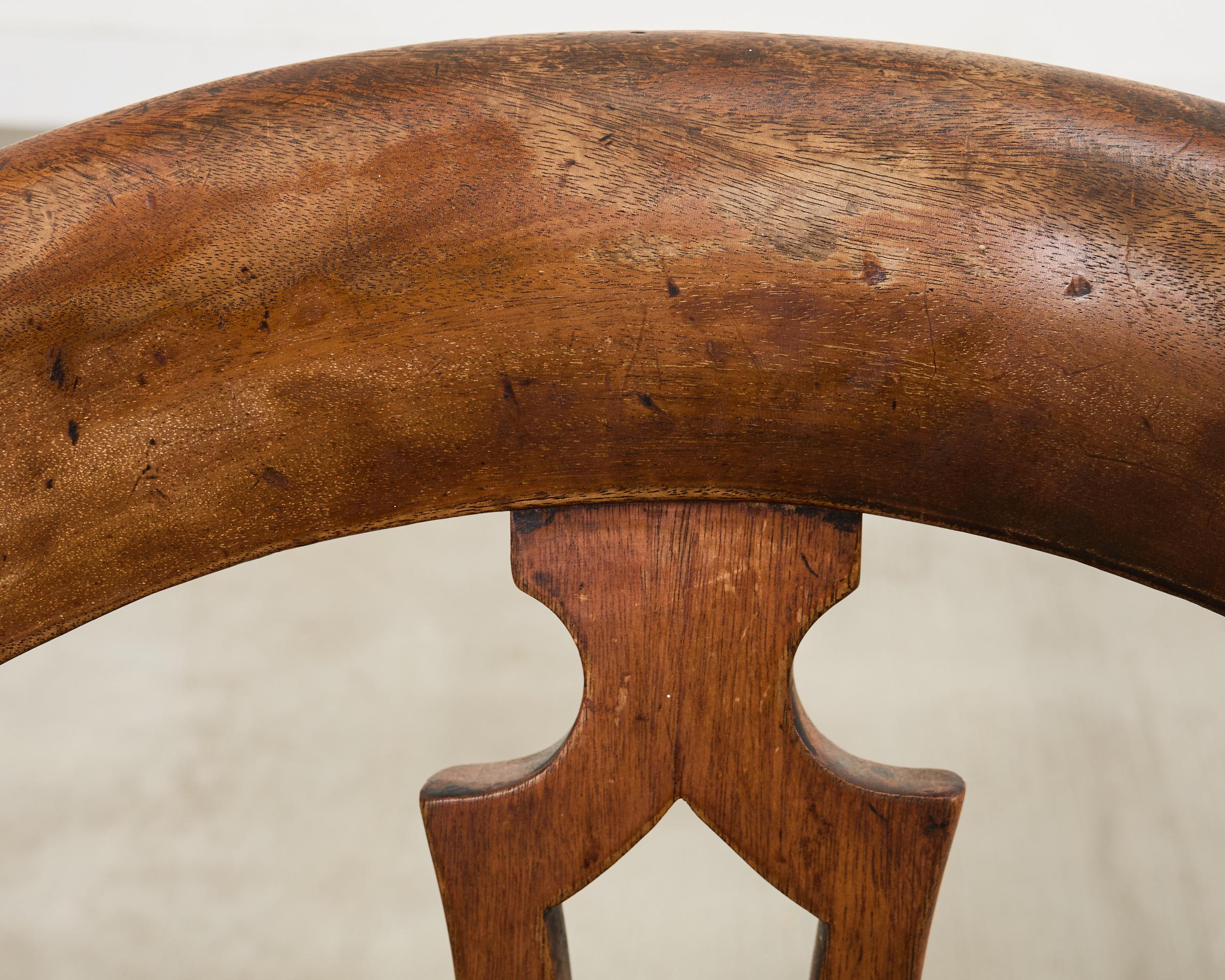 19th Century English Victorian Swivel Captains Desk Chair in vendita 1