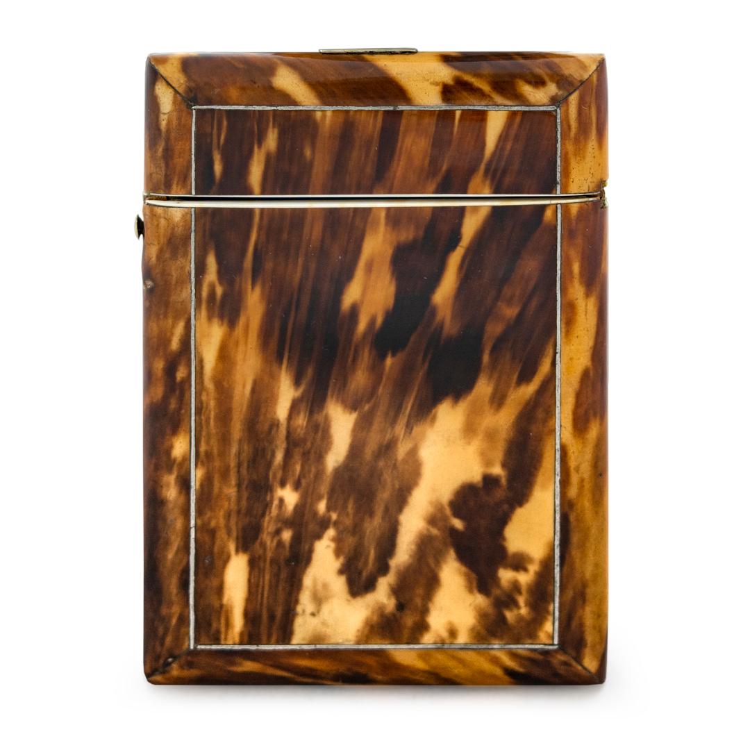 This is a very collectible English Victorian tortoise shell card case, 19th century.