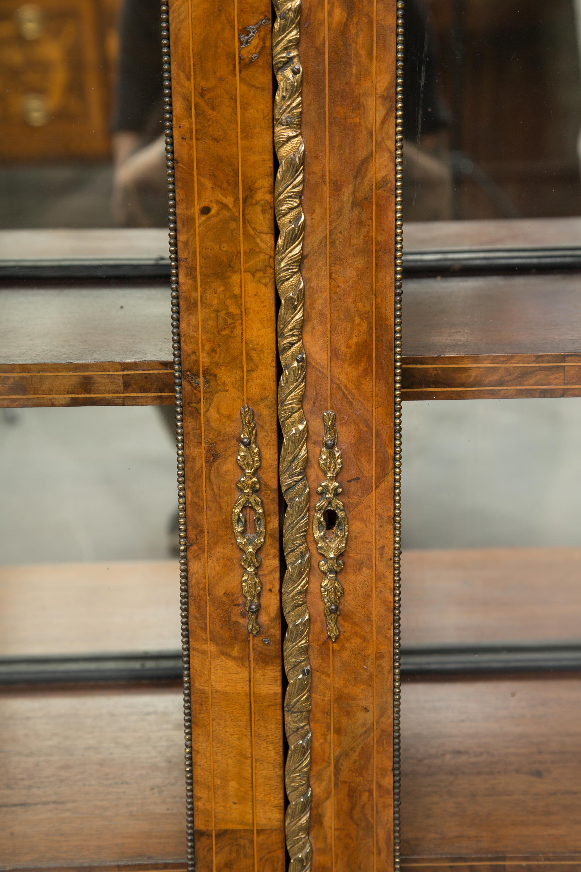 19th Century English Victorian Walnut Bookcase For Sale 1