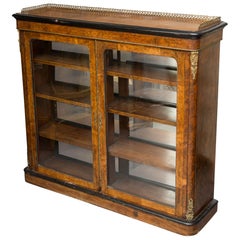 Antique 19th Century English Victorian Walnut Bookcase