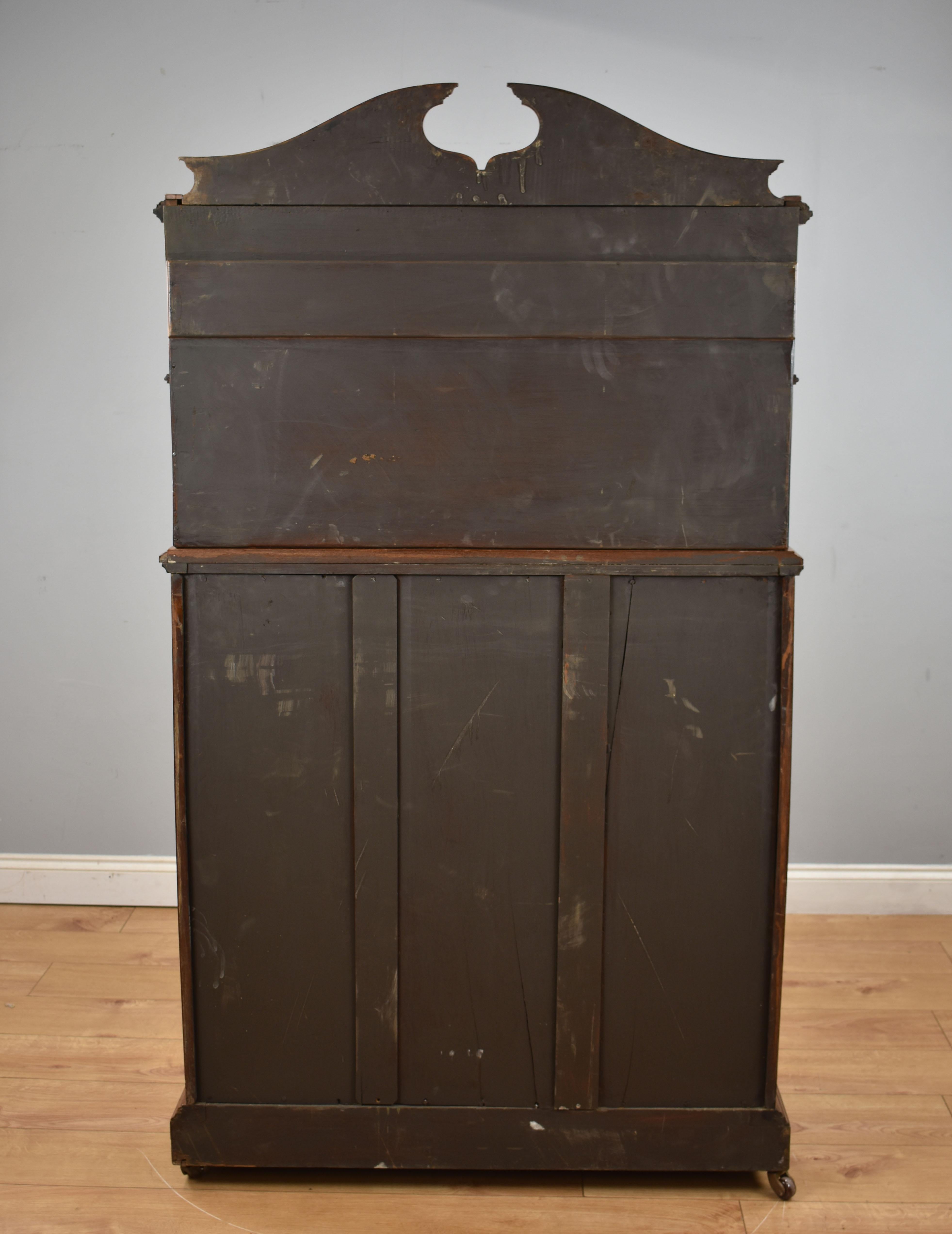 19th Century English Victorian Walnut Dental Cabinet For Sale 4
