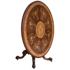Antique 19th Century English Victorian Walnut Marquetry Table