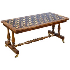 Antique 19th Century English Victorian Walnut Parquetry Coffee Table