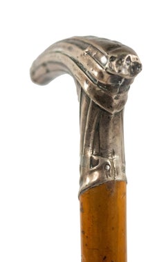 19th Century English Victorian Wood and Silver Cane