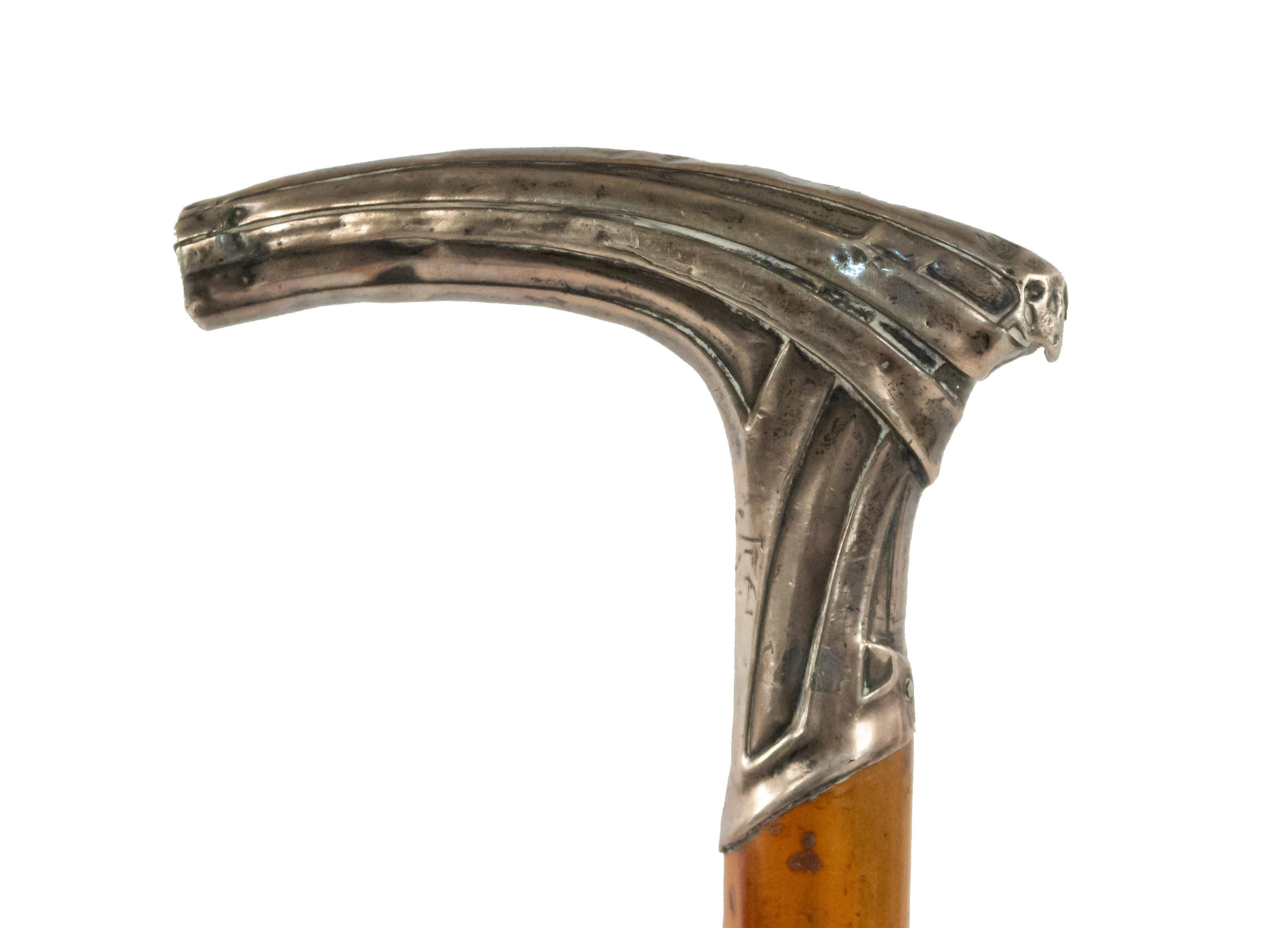 19th Century English Victorian Wood and Silver Cane In Good Condition For Sale In Queens, NY