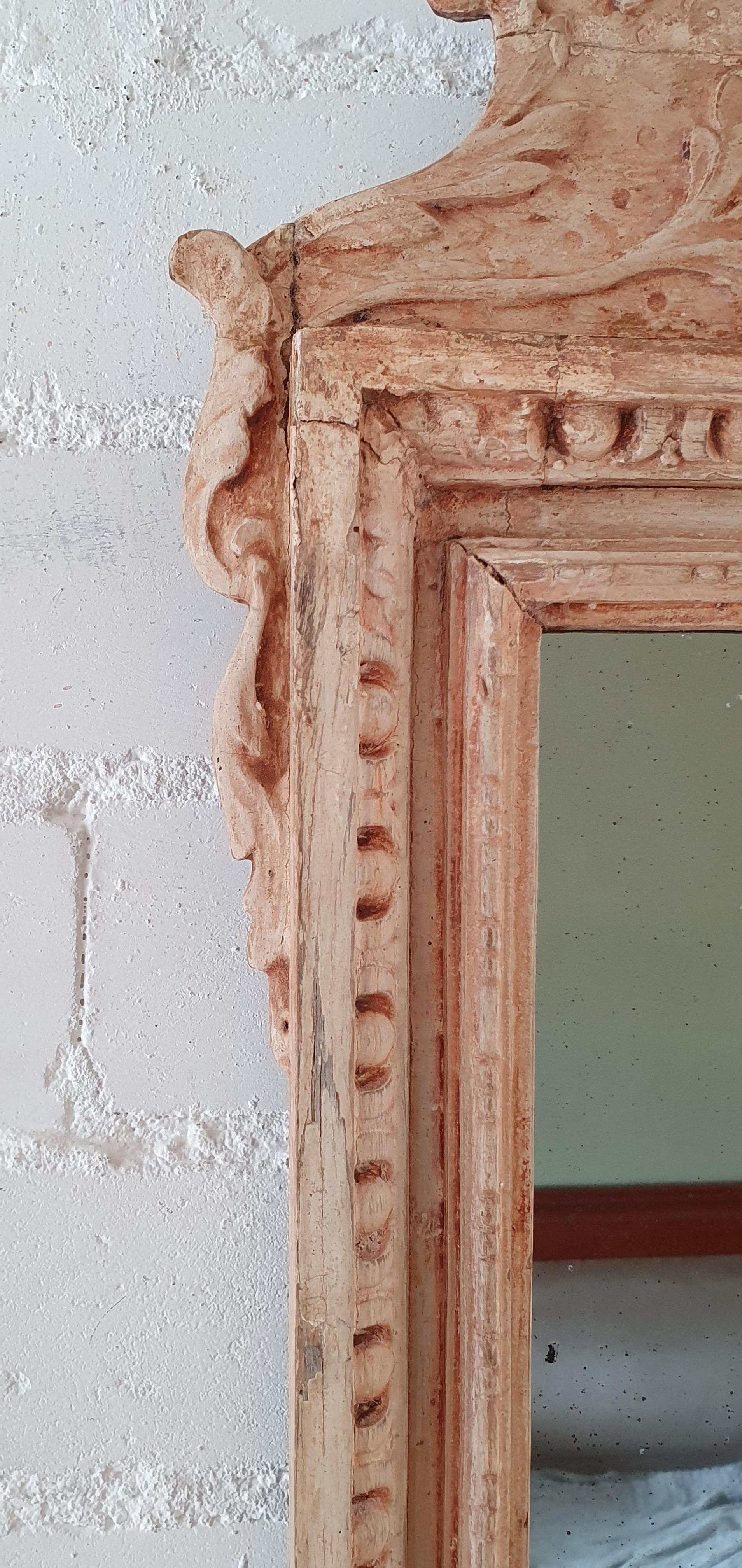 Carved 19th Century English Wall Mirror For Sale
