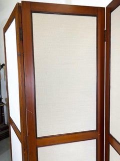 Divisorio a 3 pannelli in noce inglese del XIX secolo