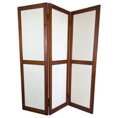 19th Century English Walnut 3- Panel Room Divider