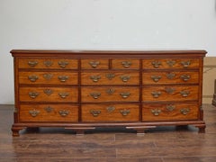 19th Century English Walnut and Mahogany Dresser with 13 Drawers