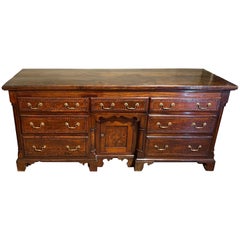 Antique 19th Century English Walnut and Oak Dresser Base