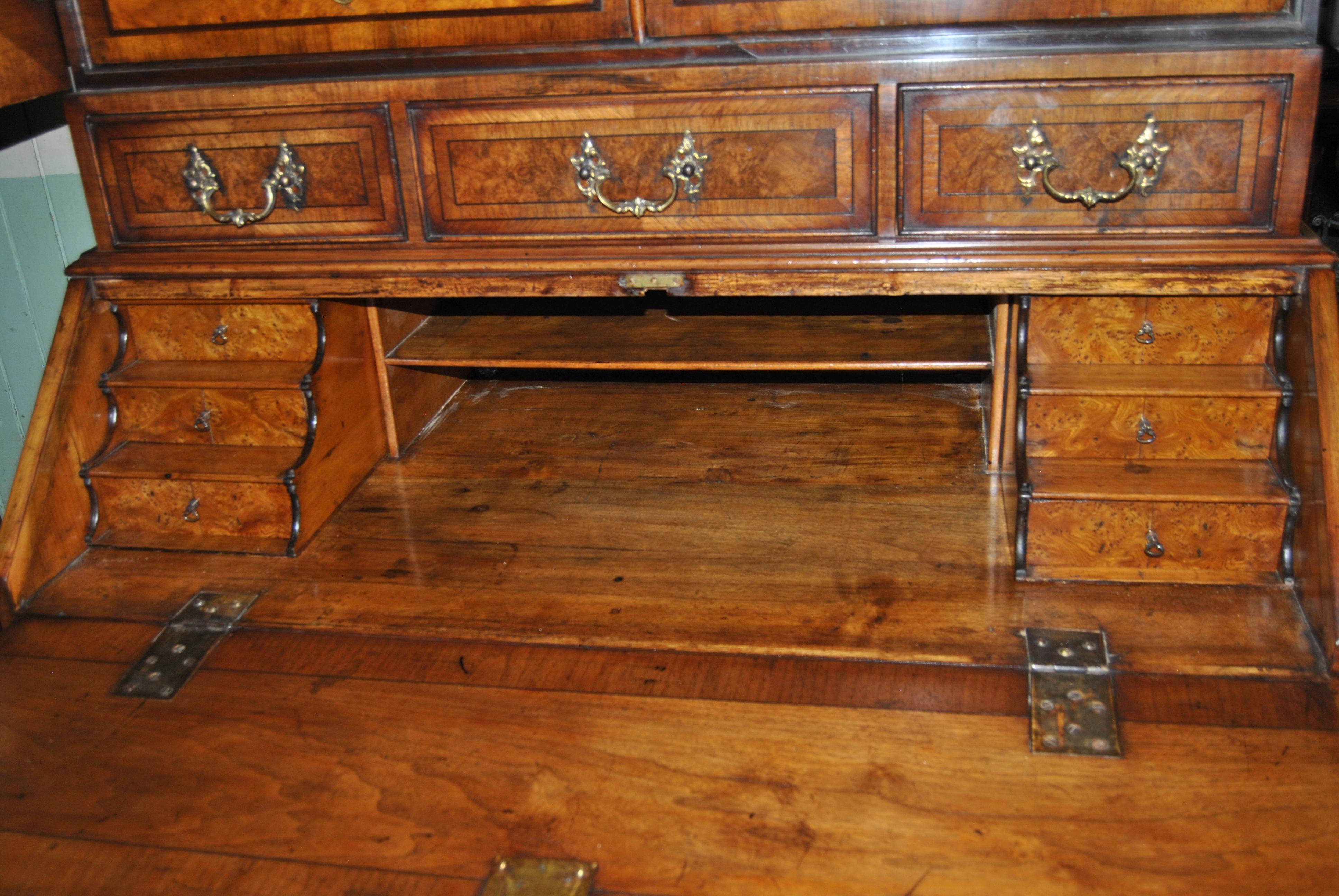 19th Century English Walnut Bookcase or Secretary For Sale 3