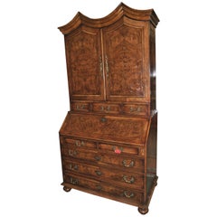 19th Century English Walnut Bookcase or Secretary