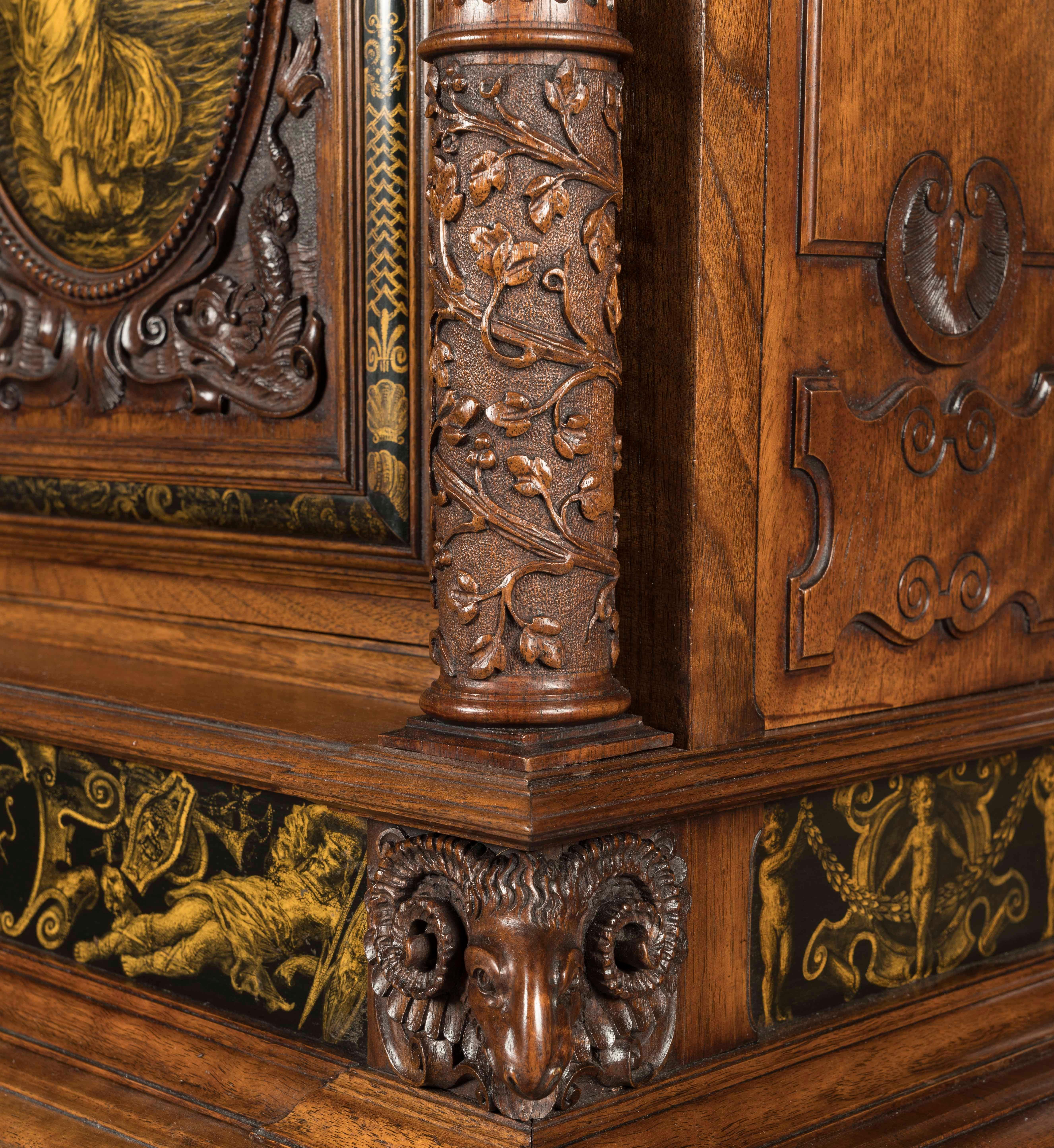 19th Century English Walnut Cabinet in the Renaissance Manner by Gillows For Sale 7
