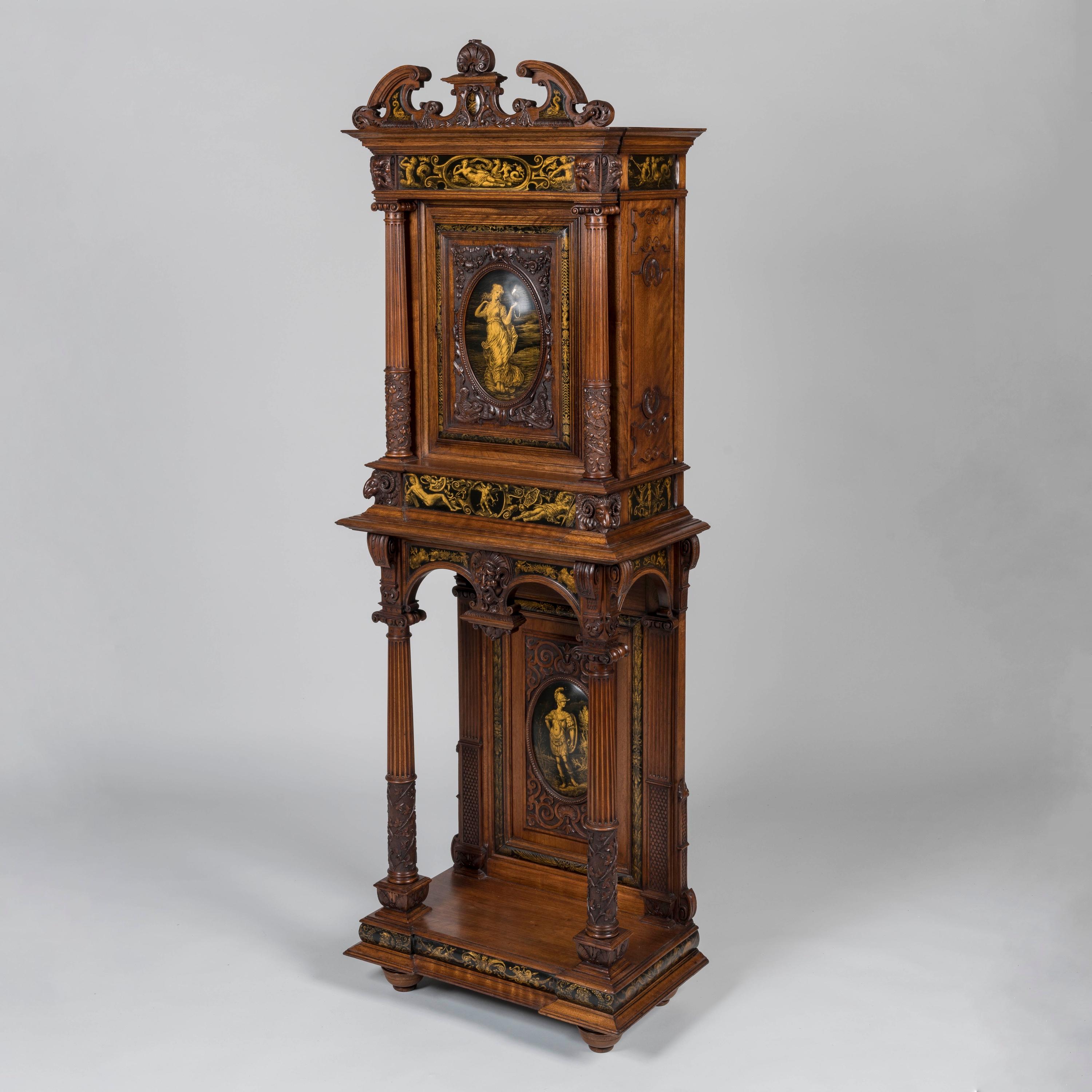 Renaissance Revival 19th Century English Walnut Cabinet in the Renaissance Manner by Gillows For Sale