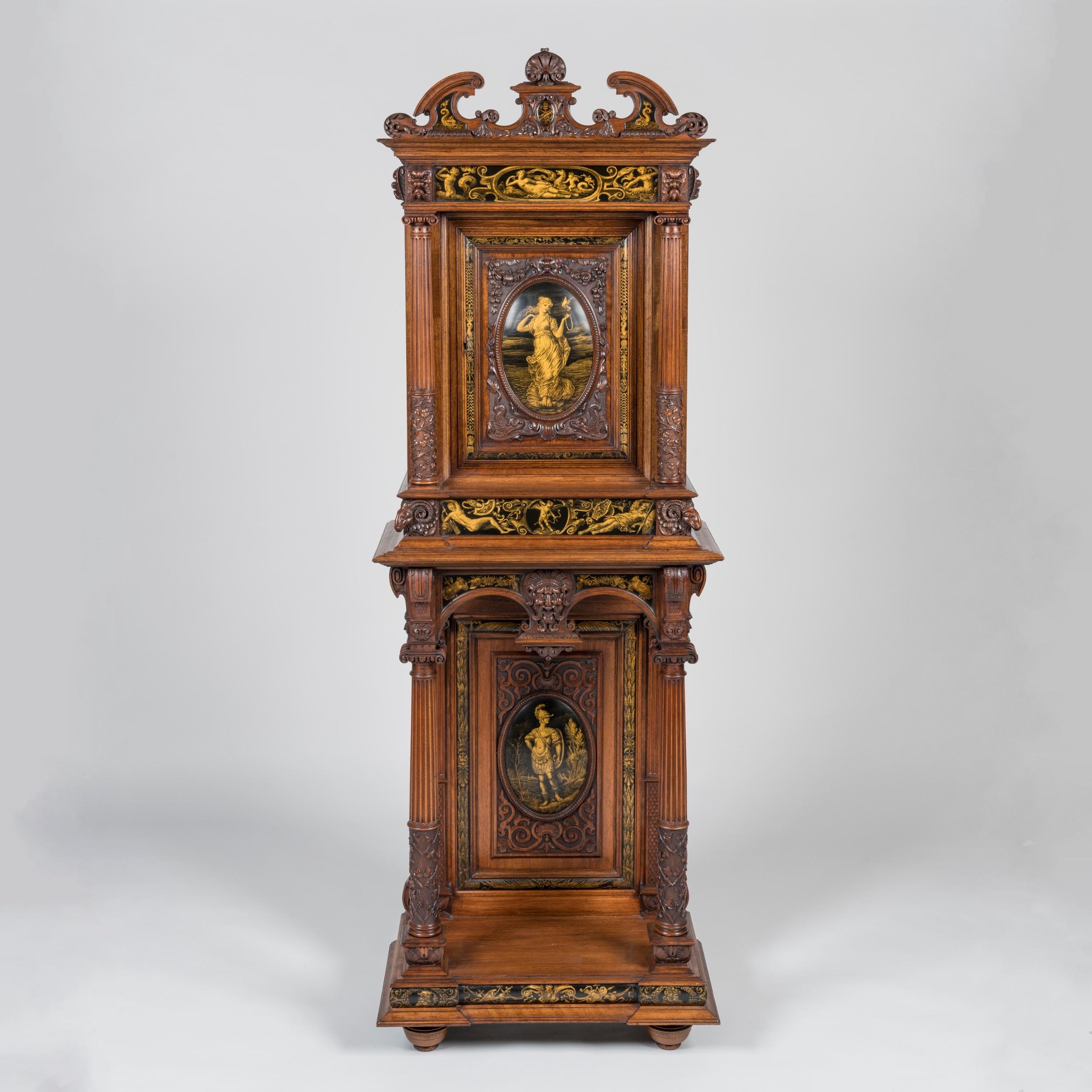 19th Century English Walnut Cabinet in the Renaissance Manner by Gillows For Sale 4