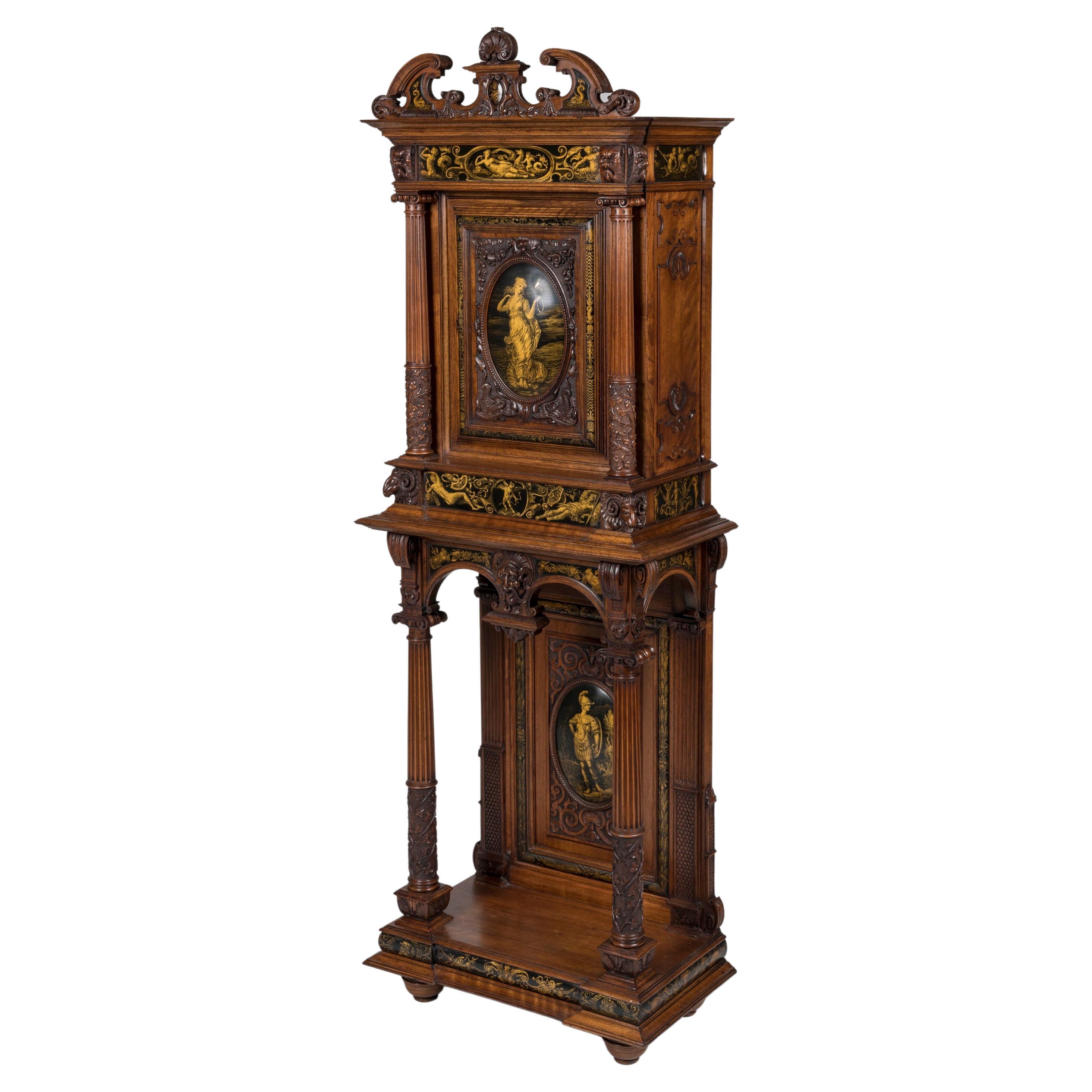 19th Century English Walnut Cabinet in the Renaissance Manner by Gillows For Sale