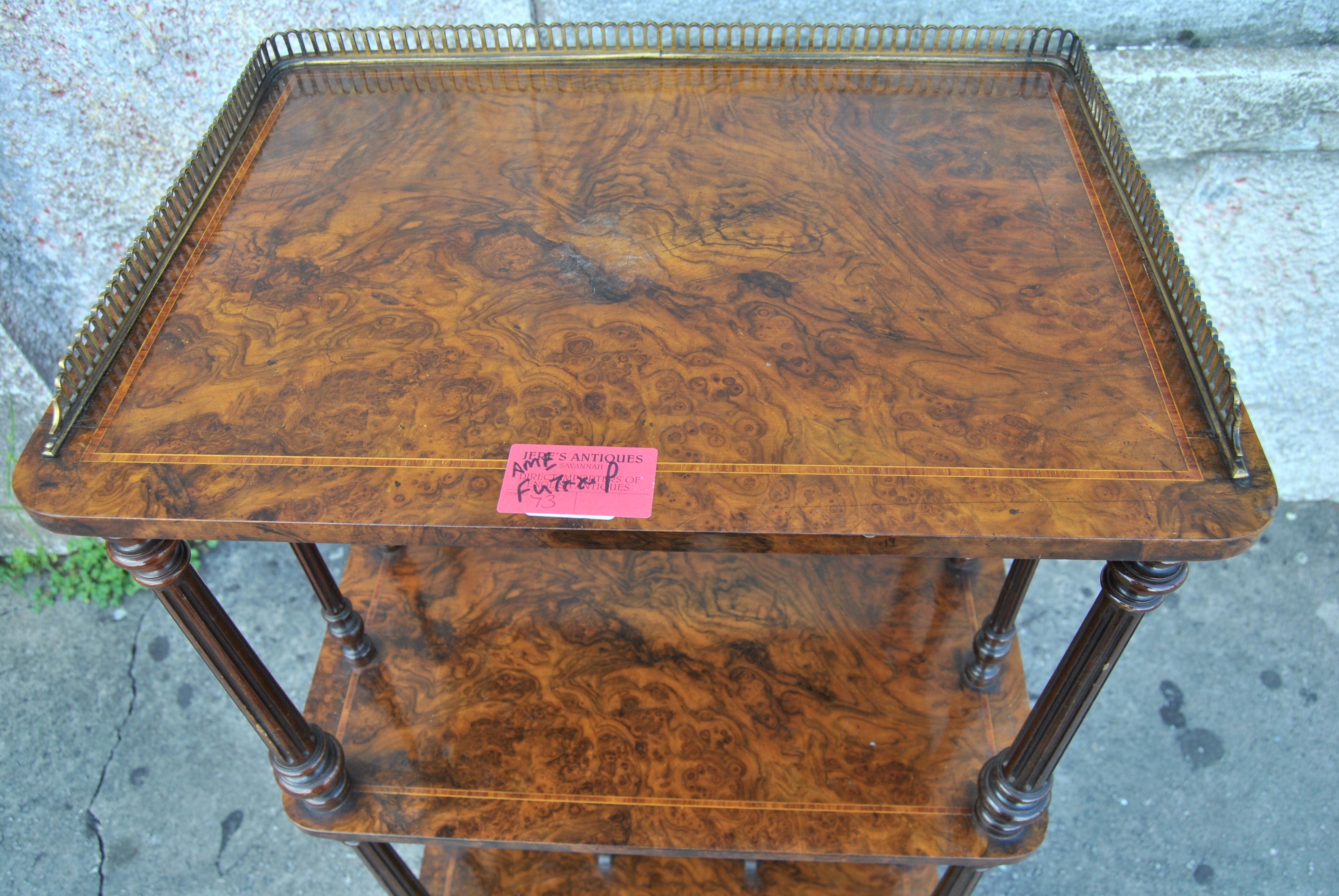 Late 19th Century 19th Century English Walnut Canterbury For Sale