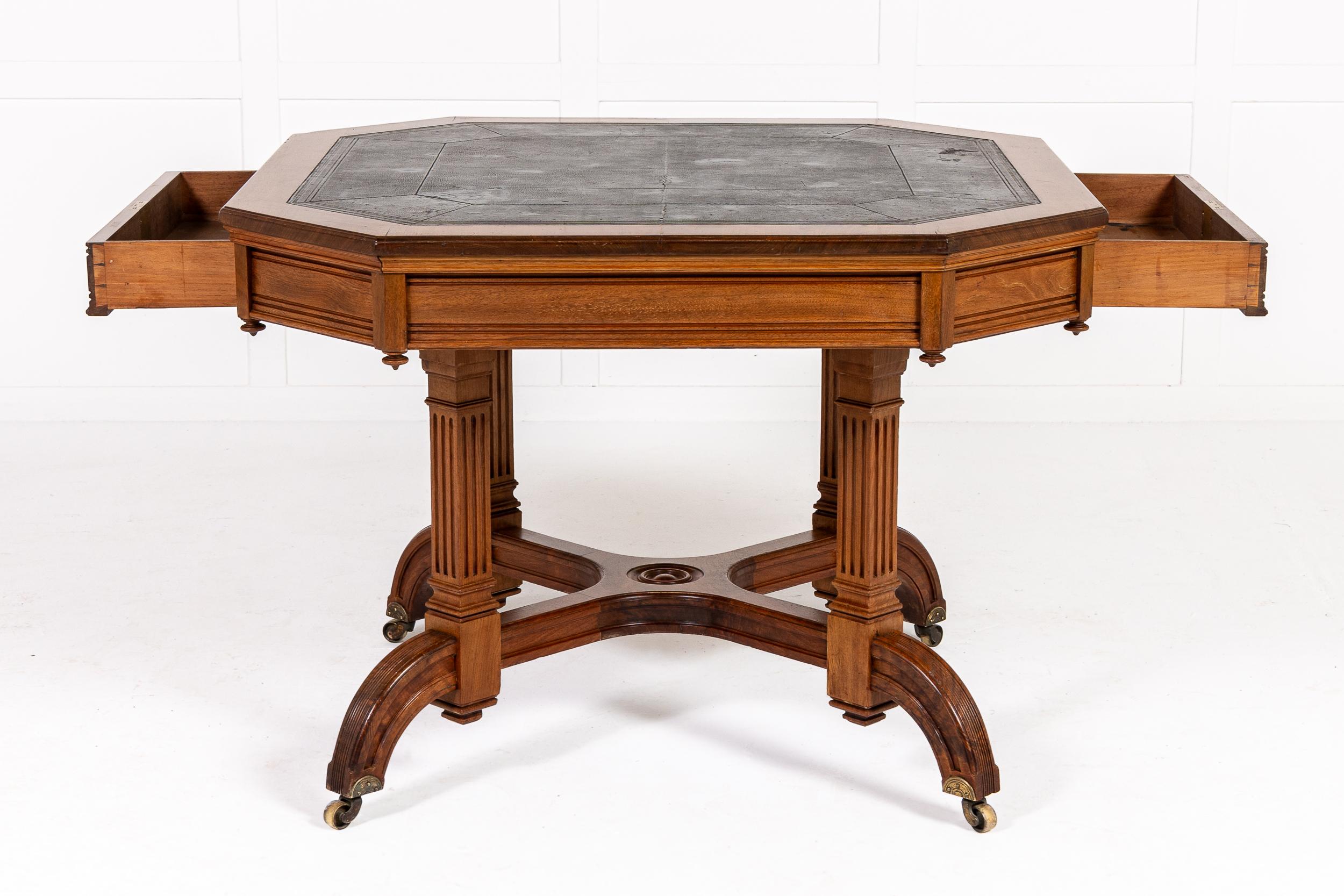 19th Century English Walnut Centre Table For Sale 6