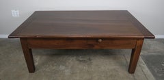 19th Century English Walnut Coffee Table with Drawers