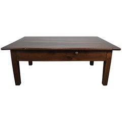 19th Century English Walnut Coffee Table with Drawers