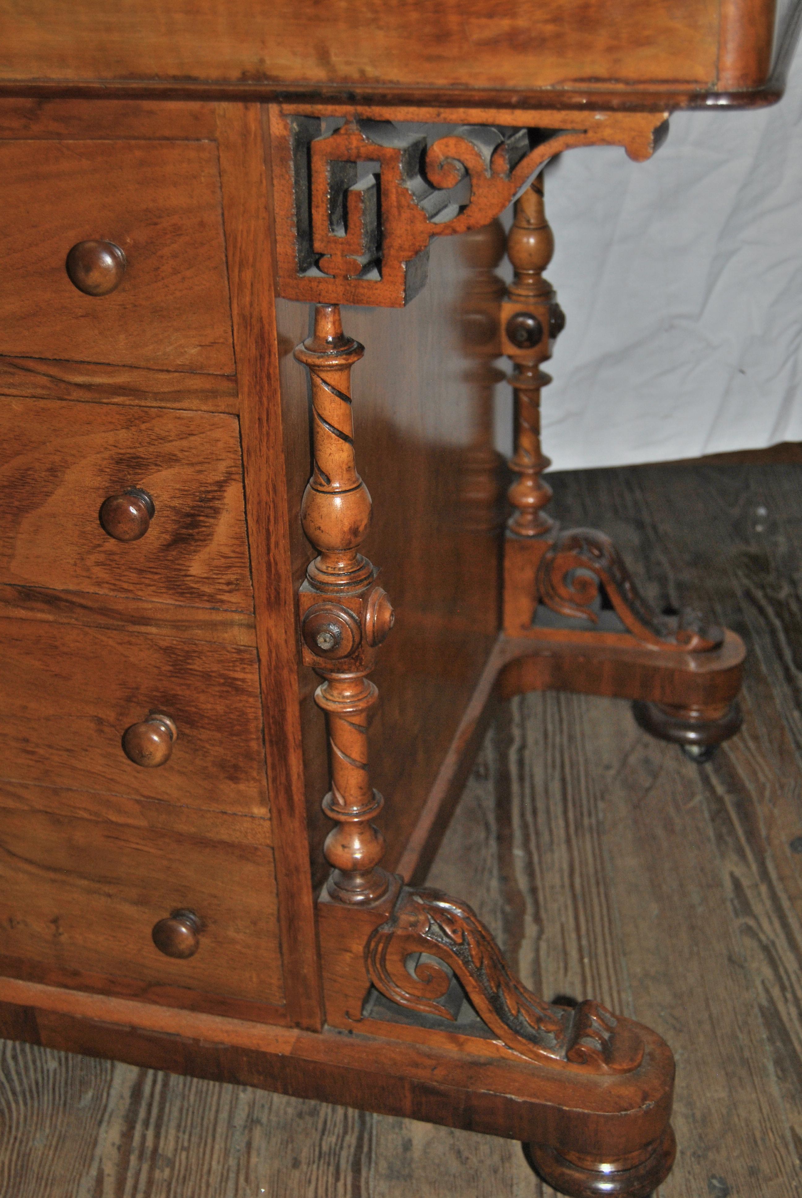 19th Century English Walnut Davenport Desk 4