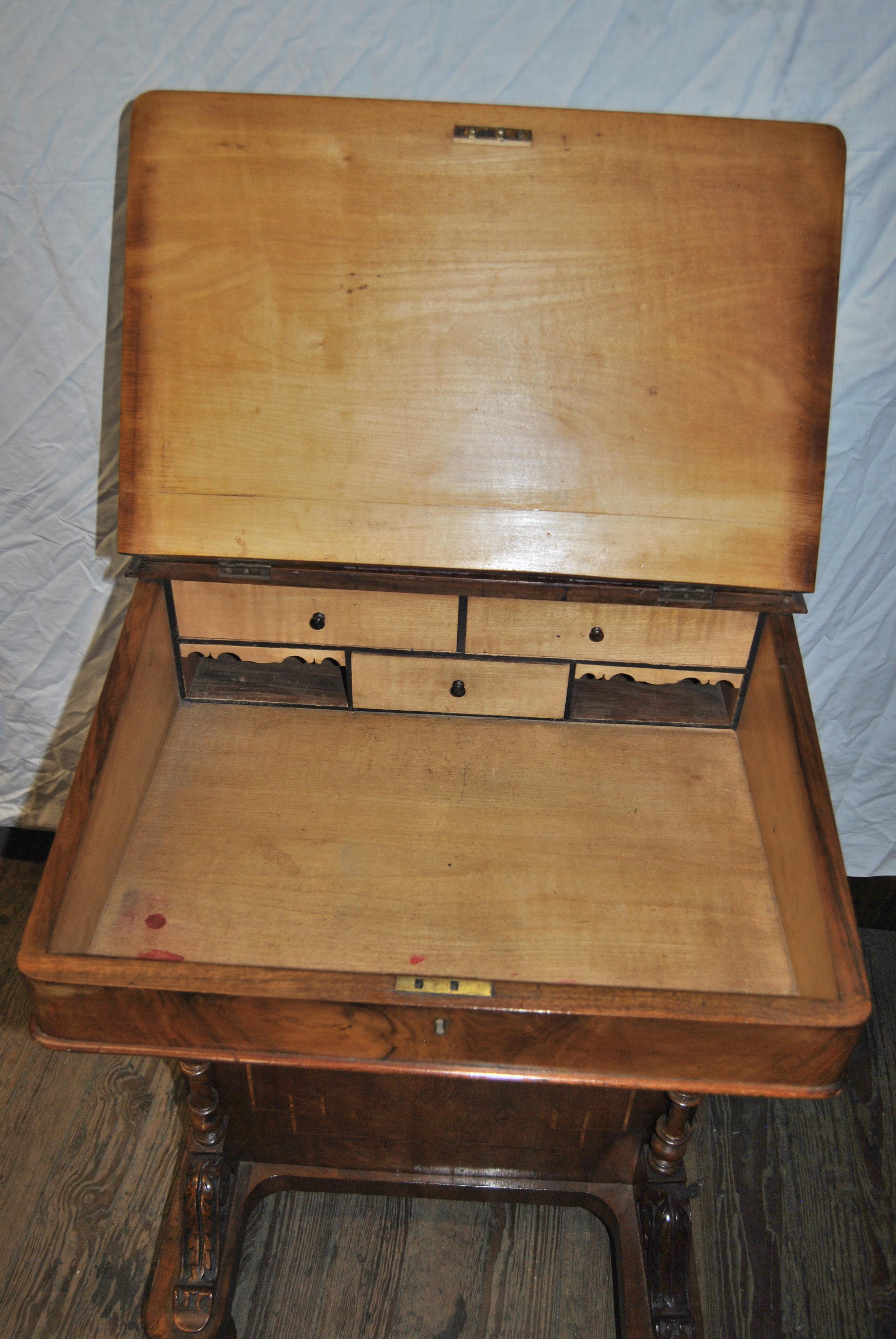 Late 19th Century 19th Century English Walnut Davenport Desk
