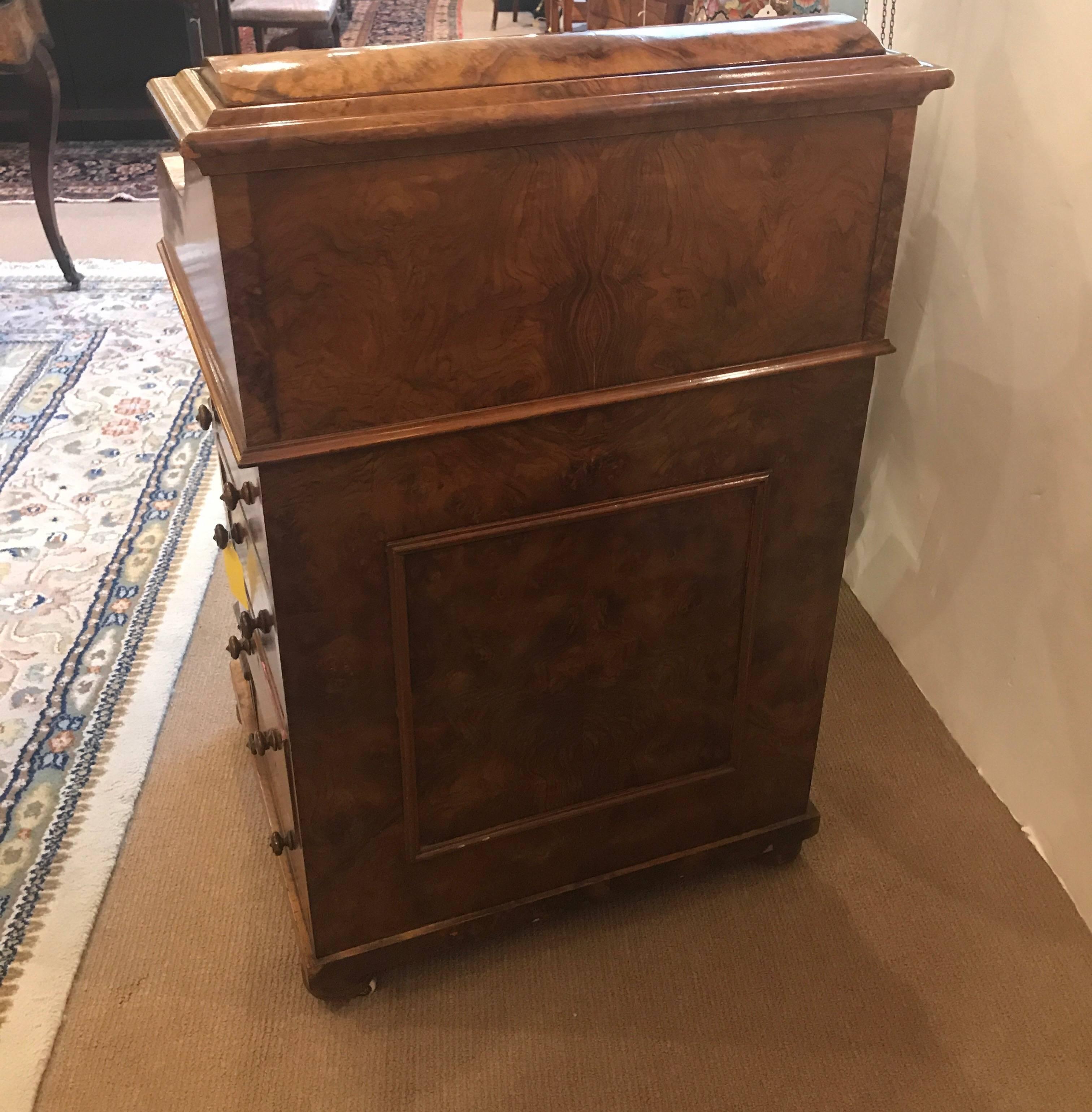 19th Century English Walnut Davenport Desk 5