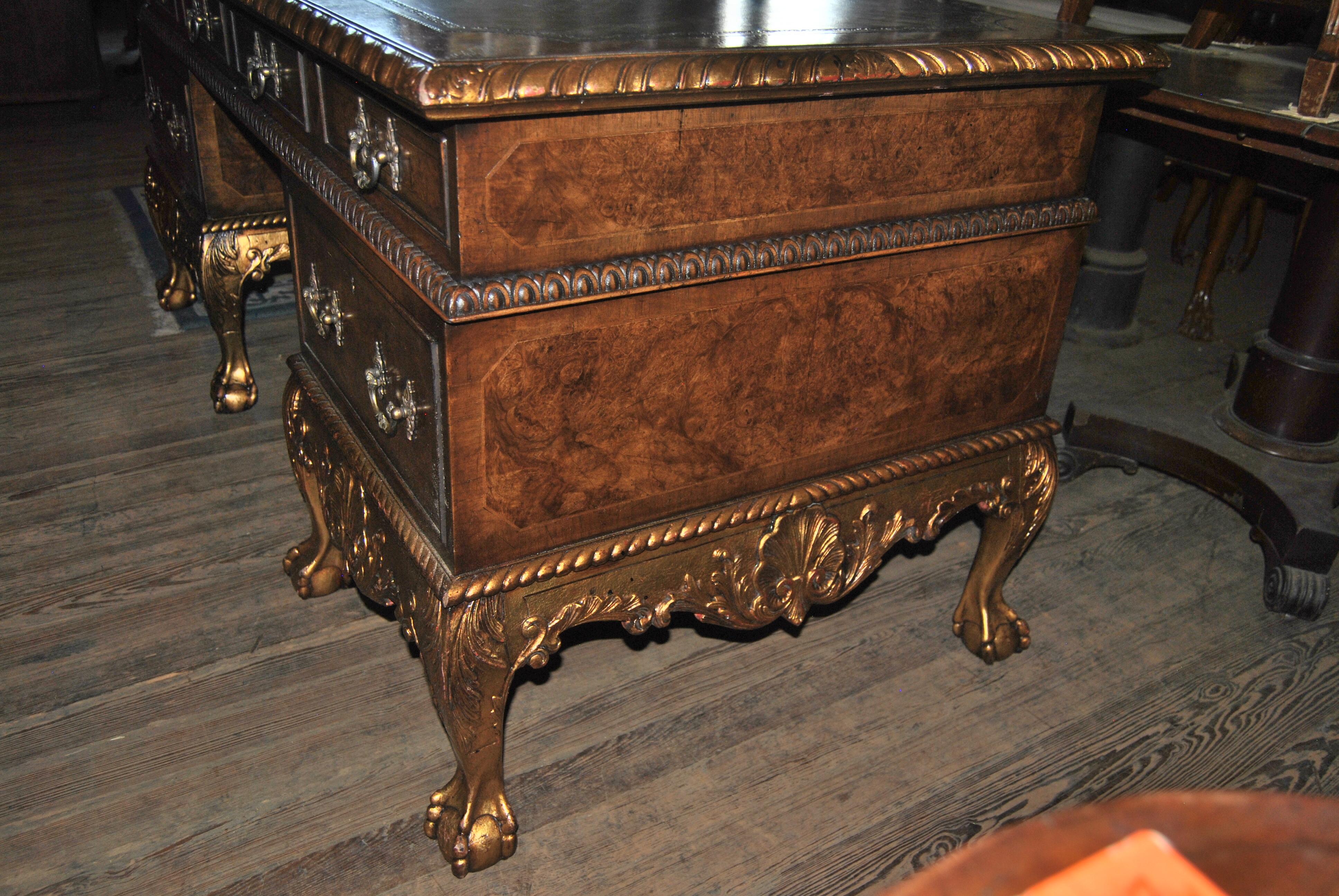 Chippendale 19th Century English Walnut Desk For Sale