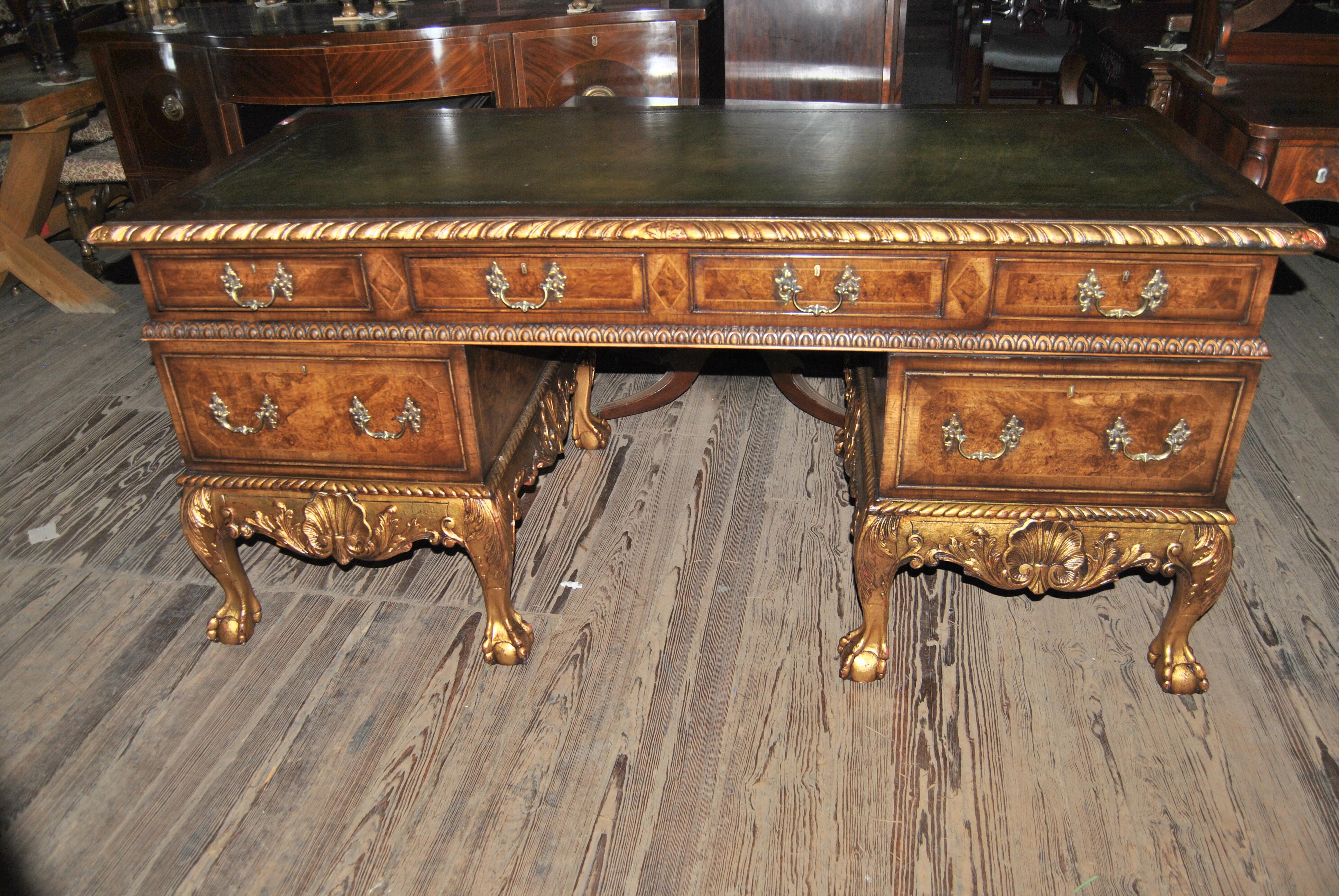 19th Century English Walnut Desk For Sale 1