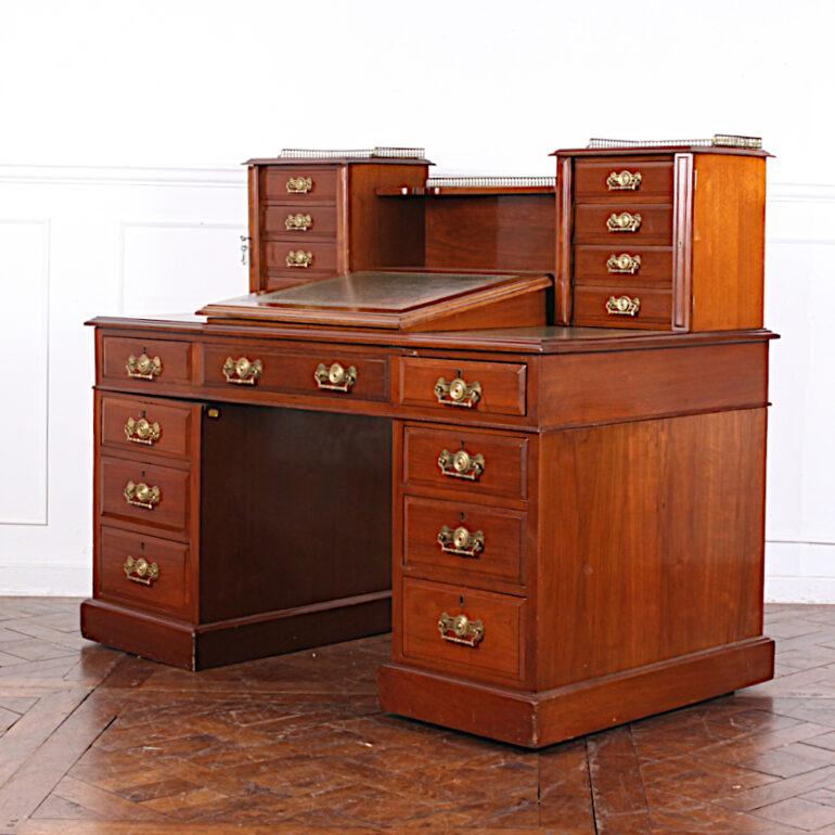 19th Century English Walnut Dickens Desk For Sale 4