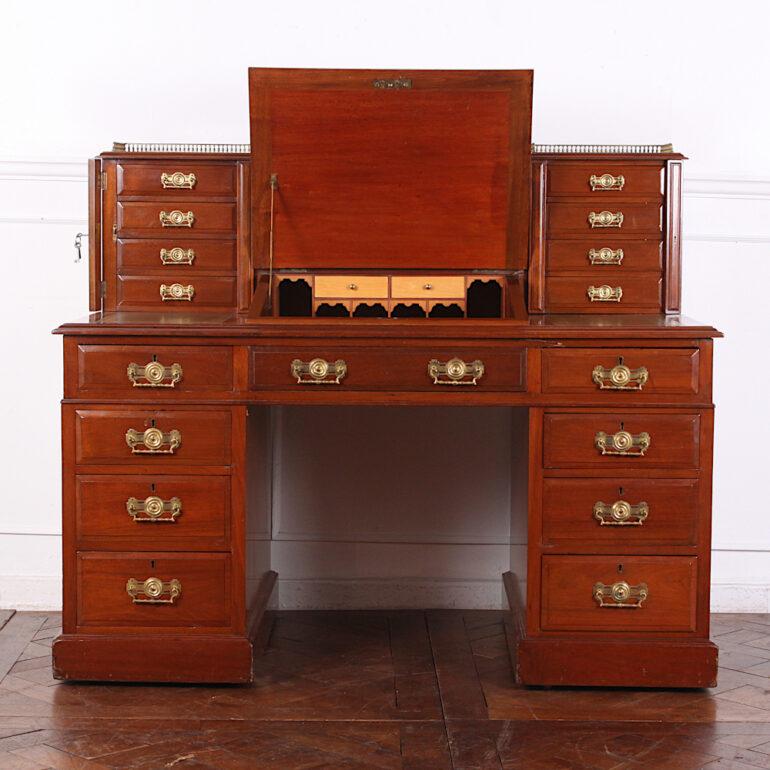 19th Century English Walnut Dickens Desk For Sale 2