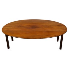 19th Century English Walnut Drop-Leaf Table with Oval Top and Straight Legs