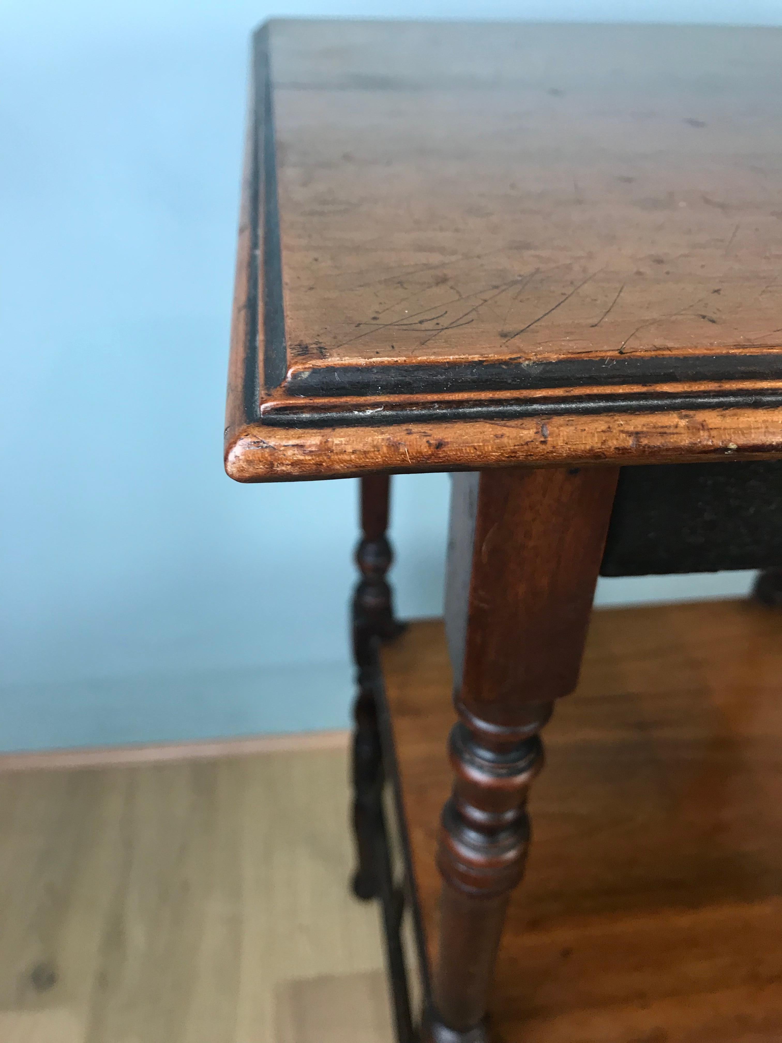 19th Century English Walnut E W Godwin Style Side Table In Good Condition In Sherborne, GB