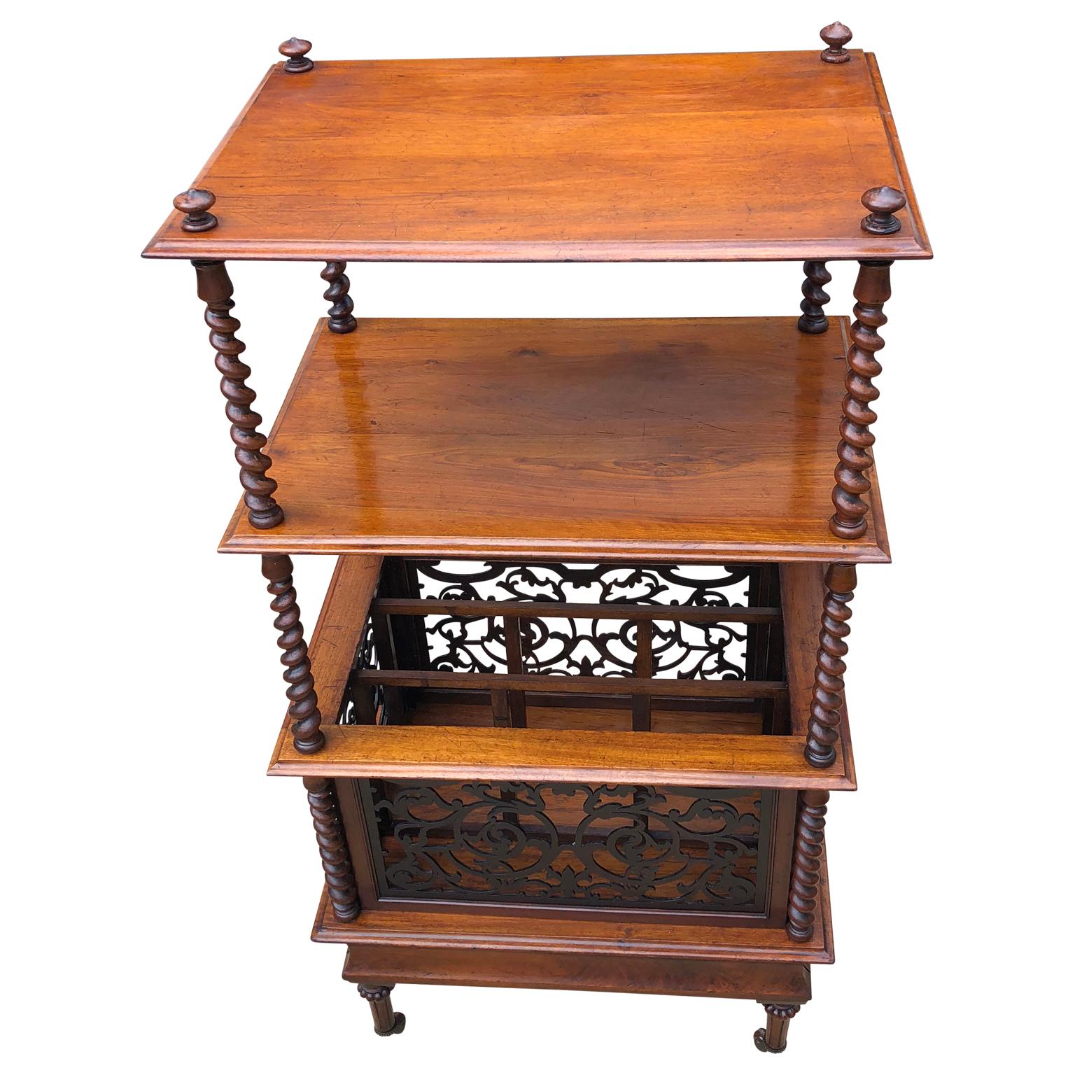 19th Century English Walnut Ètagerè And Music Shelf 1