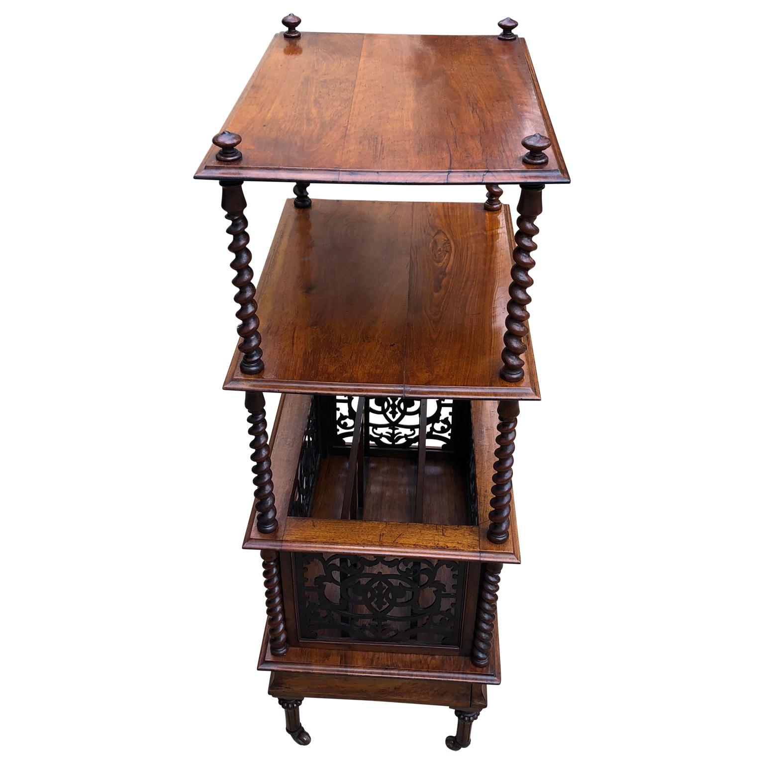 19th Century English Walnut Ètagerè And Music Shelf 2