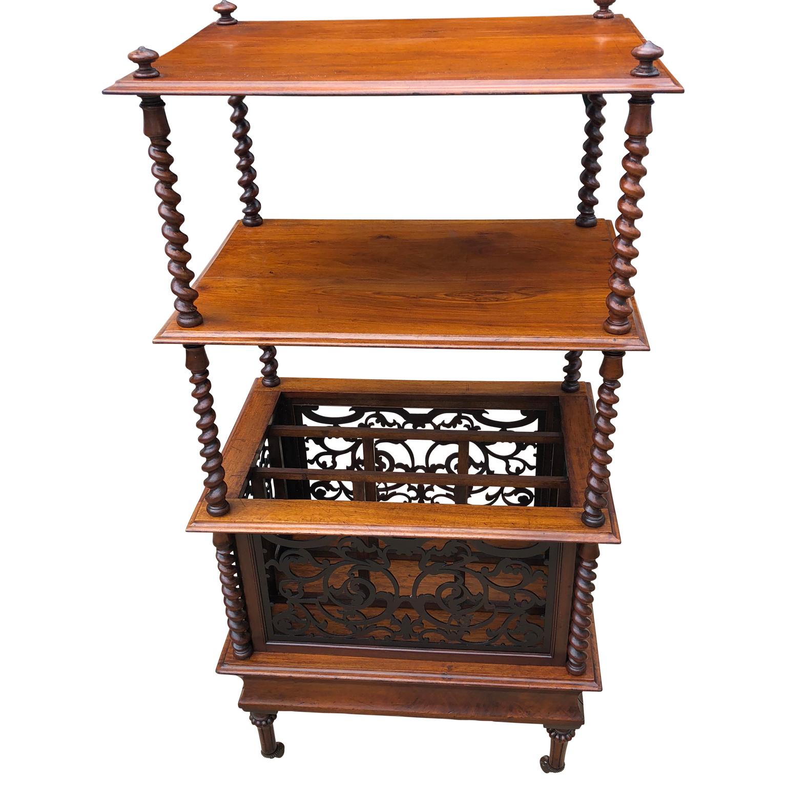 19th Century English Walnut Ètagerè And Music Shelf