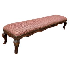 19th Century English Walnut Fireside Bench Footrest