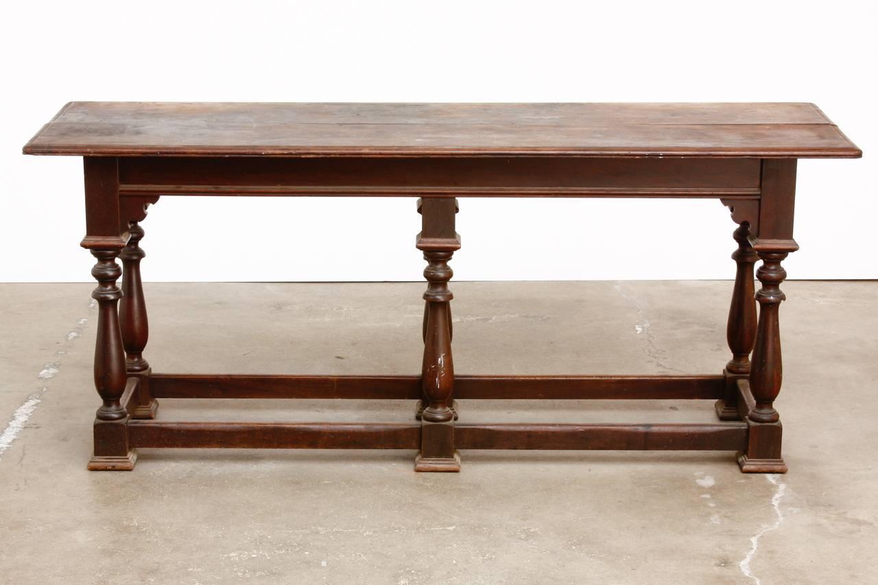 19th Century English Walnut Refectory or Console Table 6