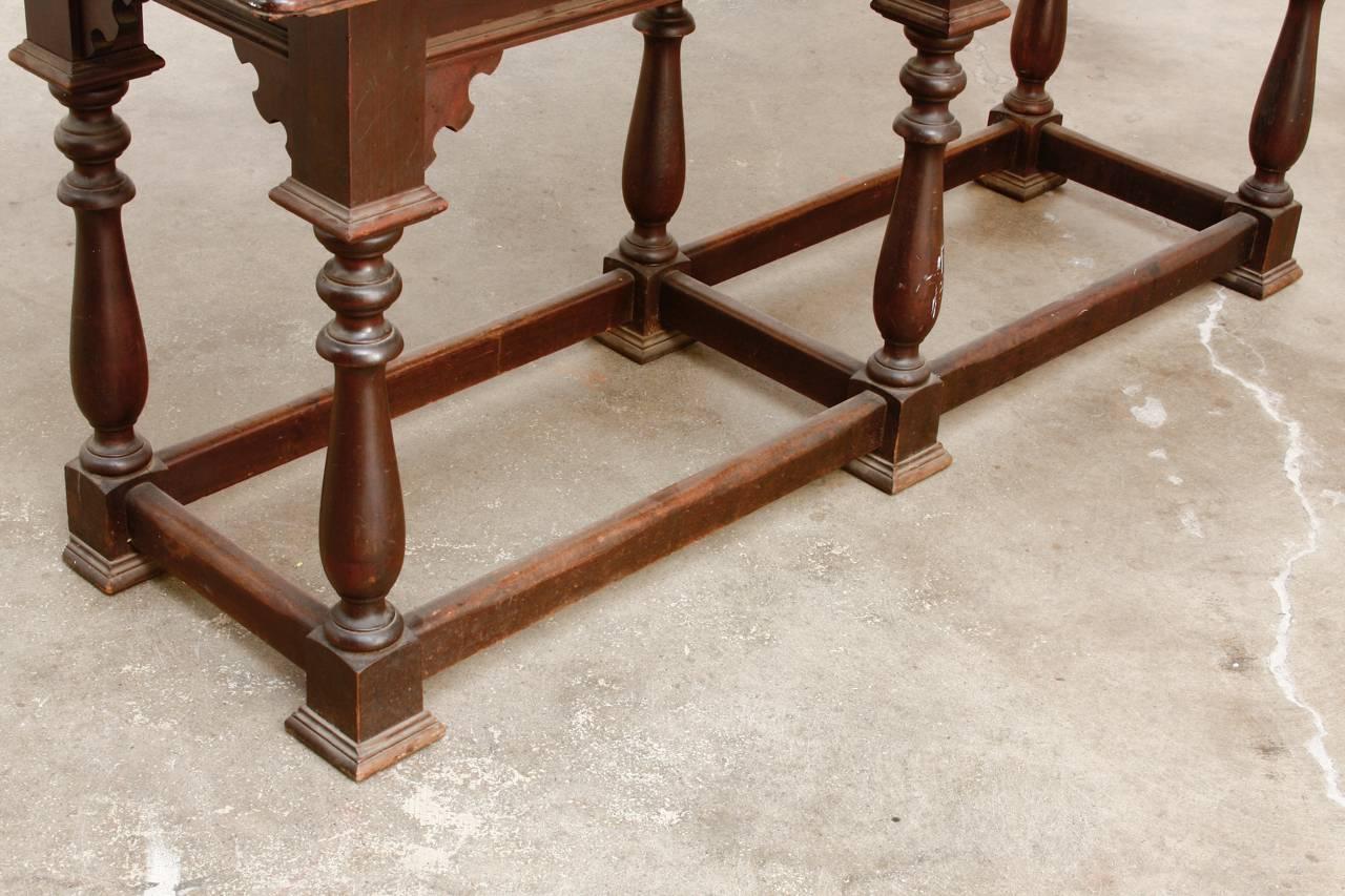 19th Century English Walnut Refectory or Console Table 7