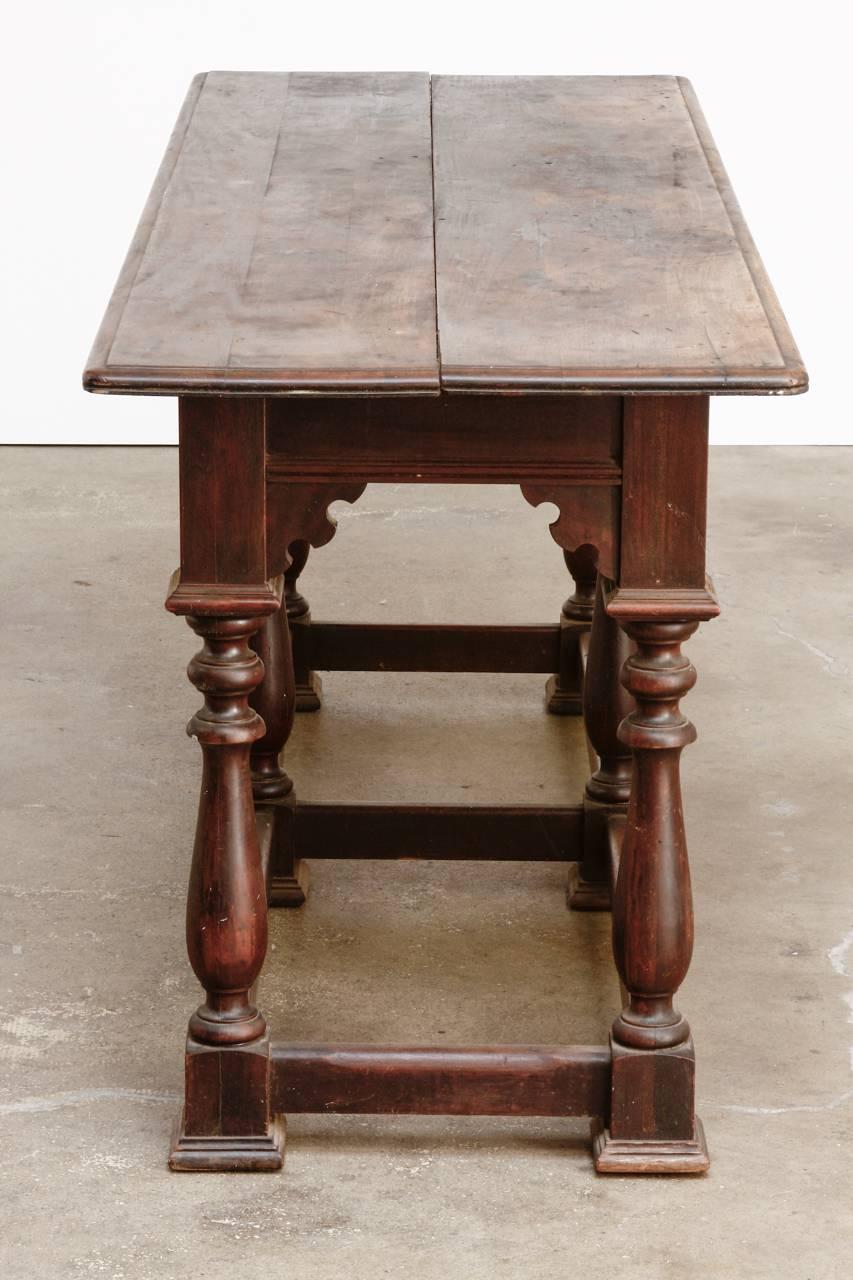 Rustic 19th Century English Walnut Refectory or Console Table