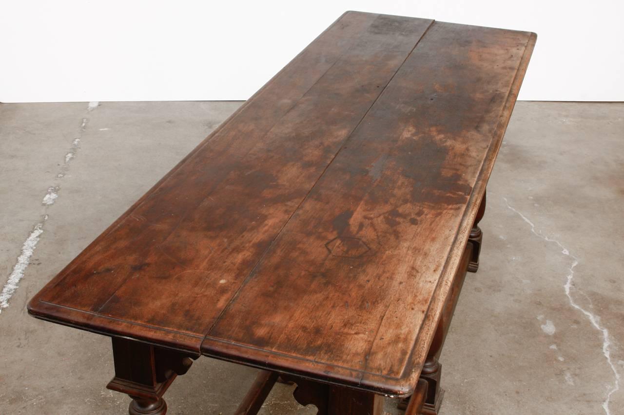 Hand-Crafted 19th Century English Walnut Refectory or Console Table