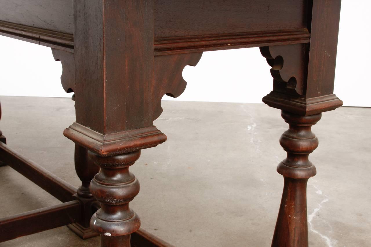 19th Century English Walnut Refectory or Console Table In Distressed Condition In Rio Vista, CA